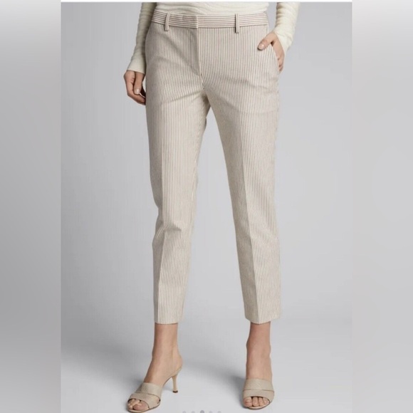 Theory Treeca 4 ivory multi stretch cotton pants NWT - Picture 2 of 10